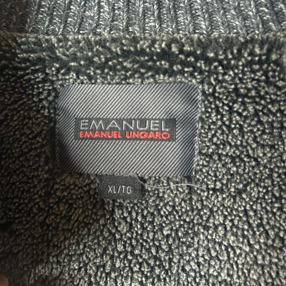 Emanuel Ungaro, size XL, weathered grey Sherpa lined jacket with elbow pads - Picture 5 of 8